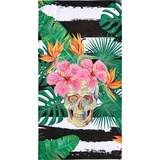 done.® Strandtuch Summer Skull«, (1 St.), gestreift & Motiv, mit Reisverschluss-Tasche für Wertgegenstände, bunt