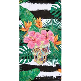 done.® Strandtuch Summer Skull«, (1 St.), gestreift & Motiv, mit Reisverschluss-Tasche für Wertgegenstände, bunt
