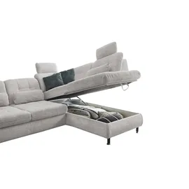 Lounge Collection Eckcouch Mikrofaser 2-Sitzer Grau