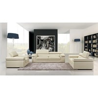 JVmoebel Sofa Sofagarnitur Couch 80 20 Polster Leder Wohnzimmer Sitz 3+2+1 Set Garnituren beige