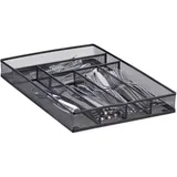 Relaxdays Besteckkasten groß Metallgeflecht 5,1 x 28,6 x 40,6 cm schwarz