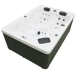 Home Deluxe GmbH HOME DELUXE - Outdoor Whirlpool - SUNSET PURE - Maße: 220 x 156 x 82 cm - Inkl. 32 Massagedüsen und 13 Lichtquellen I Außen Whirlpool Spa