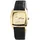 FLAIR Damenuhr Armbanduhr Kunstlederarmband schwarz Analog Uhr goldfarbig Quartzwerk