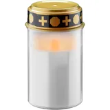 goobay 64604 LED Grablicht mit Batterie/LED Grabkerzen Outdoor/Friedhof Kerzen/Grablichter/Ewiges Licht/Grablampe/Weiß/Batteriebetrieben 2x AA Mignon (Nicht im Lieferumfang enthalten)