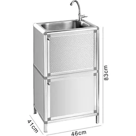 Hti-Living Outdoorspüle Gerti Silber