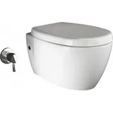 Aqua Bagno Taharet Toilette mit Dusch-WC Toilette mit Bidet-Funktion/Duschfunktion, Hänge-WC Wand-WC | 51 cm lang