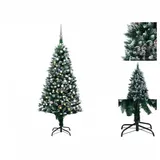 vidaXL Künstlicher Weihnachtsbaum mit LEDs Kugeln Zapfen 150 cm