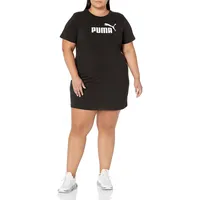 PUMA Damen Essentials Slim Fit T-Shirt Dress (Available in Plus Size) Kleid, Schwarz, 1X - 1X