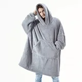 Tigrezy – Fleecedecke Mit Kapuze Und Ärmeln – 100 % Polyester – Einheitsgröße 170 Cm – 2 Seitentaschen – Optimaler Komfort Zum Entspannen Zu Hause