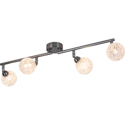 Decken Glas Spot Strahler Wohnzimmer Leuchte verstellbar Chrom Globo ORLENE 56392-4