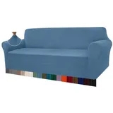 Granbest Sofabezug Sofahusse Sofaüberwurf Jacquard Stretch 4 Sitzer Azurblau