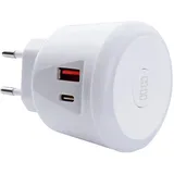 Ecosavers USB Timer Charger USB Ladegerät 20W 1x USB-A, 1x USB-C® Weiß Innenbereich
