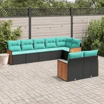 vidaXL Gartensofa-Set 8-tlg. schwarz