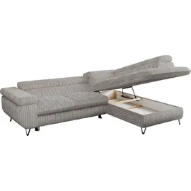 MKS Meble Eckcouch Cord 2-Sitzer Grau