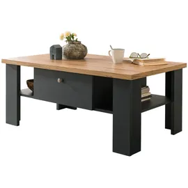 furn.design Couchtisch, Grau, Eiche Wotan, Metall, Nachbildung,Eiche, Uni, Holz Optik, 2 Schubladen, Rechteckig,Rechteckig, eckig, 70x45x110 cm, FSC 100%, Wohnzimmer, Wohnzimmertische, Couchtische