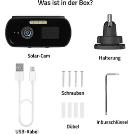 Hombli Solar Cam 2K Schwarz