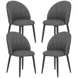 MC Star Küchenstuhl 4er-Set Esszimmerstühle, Küchenstühle in Samtoptik, Stahlbeine (4 St) grau