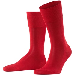 FALKE Herren Socken - Tiago, Strümpfe, Baumwolle, Logo, lang, einfarbig Rot 45-46