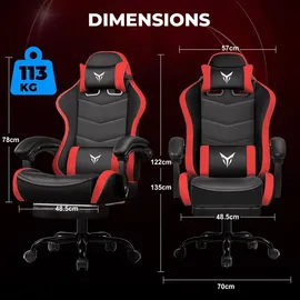 GTPLAYER Gaming Stuhl Holz Rot