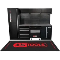 KS Tools KS-Tools Werkbank 866.6000, schwarz, 8-teilig, Werkzeugwagen, Werkzeugschrank & Lochwand, 264 x 196 x 50cm