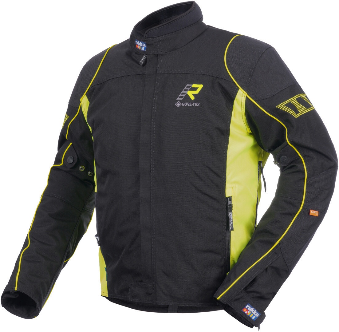 Rukka Trave-R Motorfiets textiel jas, zwart-geel, 58