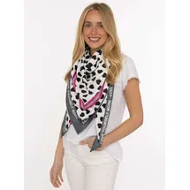 Zwillingsherz Dreieckstuch ZWILLINGSHERZ "Herzen Allover", Damen, pink (grau), Web, Polyester, Modetücher, durchgehendes Herz-Muster mit Schriftzug, glänzende Oberfläche