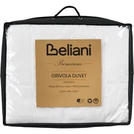 Beliani Bettdecke Weiß Japara Baumwolle Entendaunen Extra Warm geräuscharm luftdurchlässig leicht Winter Schlafzimmer