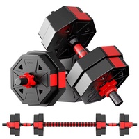 Gewichte – Kurzhanteln – Set mit 2 Stück, verstellbares freies Gewicht, Workout, 13,6 kg, Paar (2 x 6,8 kg) mit Verbindungsstück, 3-in-1-Set als Langhantel, Liegestützständer, Fitness-Übungen für