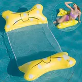 Luftmatratze Pool, 4-in-1 Wasserhängematte, Luftmatratze Wasser, Pool Matratze, Wasserhängematte mit Netz, Tanning Pool Luftmatratze, Wasser Hängematte, Pool Zubehör, Pool Spielzeug Erwachsene