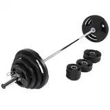 Gorilla Sports Olympia Langhantel Set Kunststoff Gripper 130 kg One Size