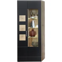 Innostyle Vitrine Sonate 80 x 37 x 208 cm Schwarz
