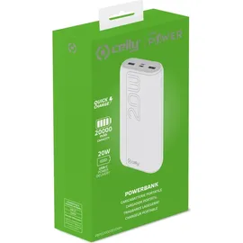 CELLY PowerBank PD 20W 20000 mAh Weiß