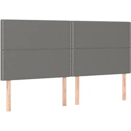 vidaXL Boxspringbett mit Matratze & LED Dunkelgrau 160x200 cm Stoff
