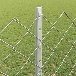 vidaXL Zaun mit Pfosten 1,2 x 25 m Silber/Stahl