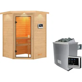 Karibu Antonia inkl. 9 kW Ofen + ext. Steuerung + Dachkranz