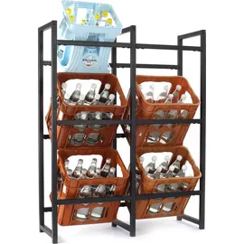 toboli Getränkekistenregal 91 x 31 x 116 cm Schwarz