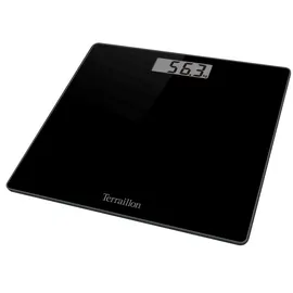 TERRAILLON TSQUARE SCHWARZ- Kompakt und ultraflach 26cm x 26cm-Glasplatte-Großes LCD-Display-Kapazität 180Kg-Graduierung 100g -Schwarz