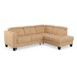 sit&more Ecksofa SIT & MORE "Belluci L-Form", braun (macciato), B:249cm H:85cm T:195cm, Sofas, Ecksofa, inklusive Federkern, wahlweise mit Bettfunktion und Bettkasten