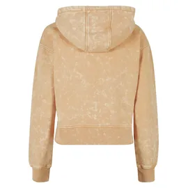 URBAN CLASSICS Ladies Short Oversized Towel Washed Zip Hoody - Orange