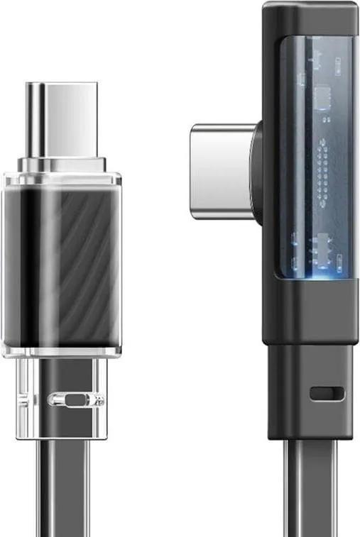 Mcdodo Cable USB-C to USB-C CA-3453 90 Degree 1.8m with LED (black) (1.80 m, USB 3.1), USB Kabel