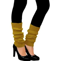 Oblique Unique Sexy Damen Stulpen Dunkelgelb - Beinstulpen Damen & Mädchen für 80er Jahre Outfit 80s Motto Party Fasching Karneval Tanzen Aerobic Kostüm Accessoires - Einheitsgröße