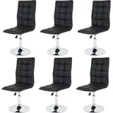 Mendler 6er-Set Esszimmerstuhl HWC-C41, Stuhl Küchenstuhl, höhenverstellbar drehbar, Kunstleder ~ schwarz