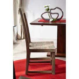 MASSIVMOEBEL24.DE Stuhl Sheesham 45x47x110 grau geölt NATURE GREY #122