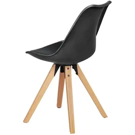 KADIMA DESIGN 2er Set Retro Esszimmerstuhl LIMA schwarz Polsterstuhl Skandinavisch Rückenlehne, Küchenstuhl Kunstleder