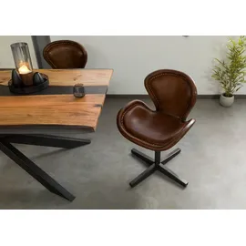 MASSIVMOEBEL24.DE Drehstuhl Leder Braun