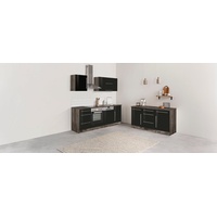 Kochstation Küchenzeile »KS-Samos«, mit E-Geräten, Breite 220 cm, schwarz