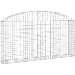 vidaXL Gabione mit Hochbogen 200x30x100/120 cm Verzinktes Eisen