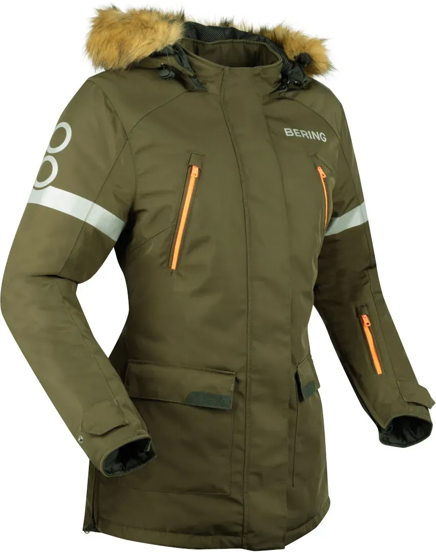 Bering Wembley wasserdichte Damen Motorrad Textiljacke, grün-braun, Größe 46