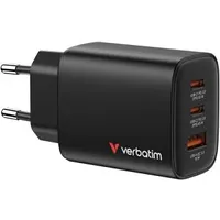 Verbatim Essentials GaN Charger 65W 2xUSB-C/1xUSB-A schwa. 32352