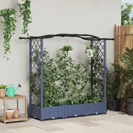 vidaXL Hochbeet mit Rankgitter und Dach 169 x 40 x 125 cm Grau